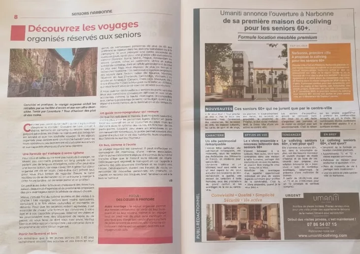 Umaniti Narbonne - pleine page Midi Libre